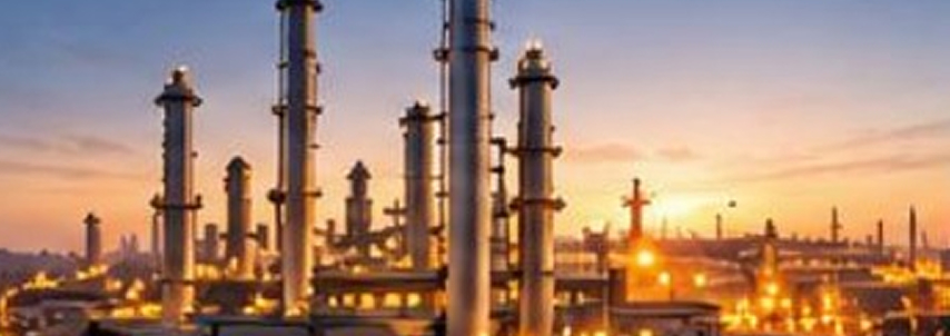 Industrial plant at sunset