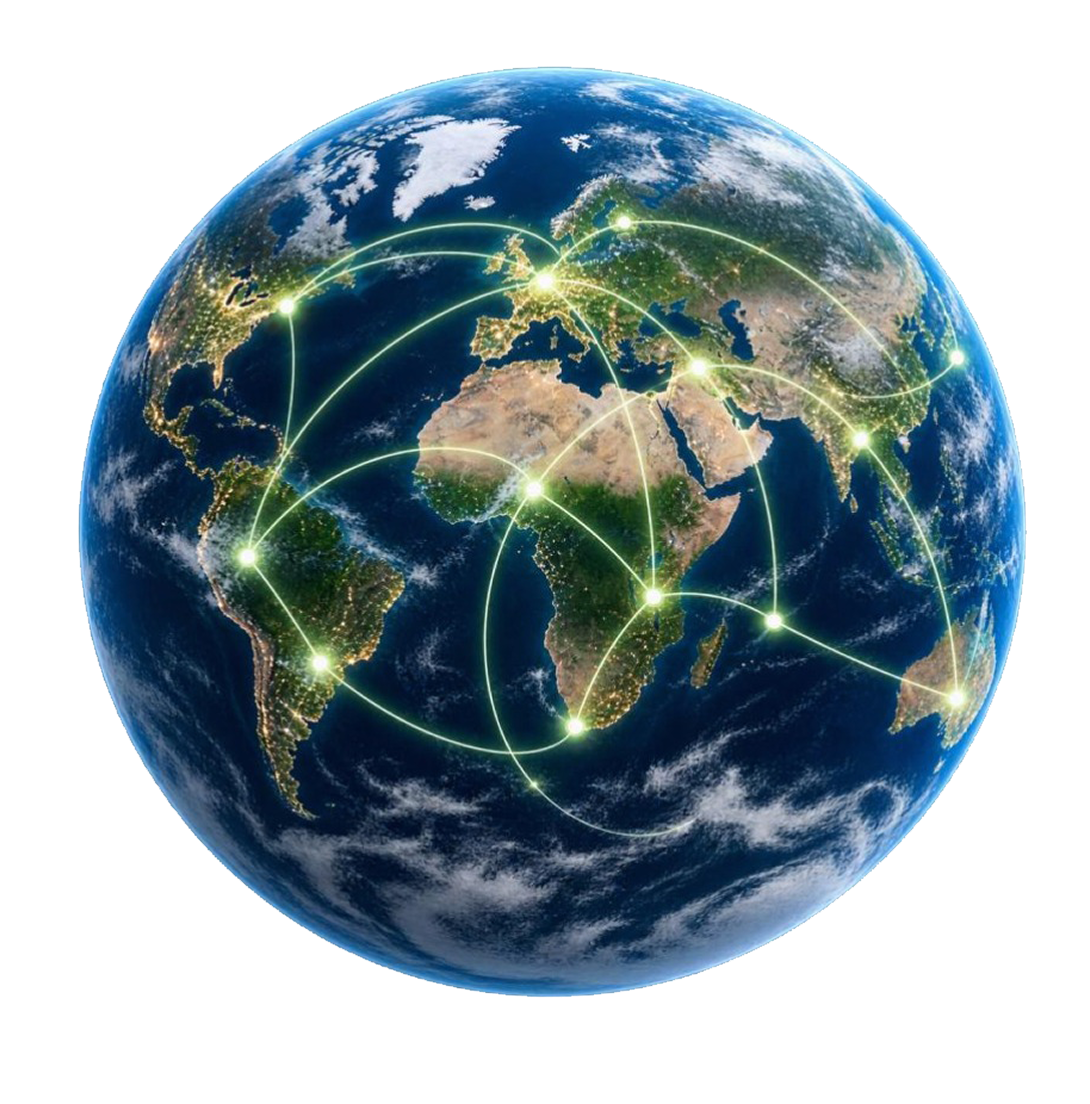 Globe with a network of connections